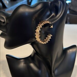 House of Harlow Textured Gold Hoop Earrings NWOT